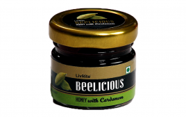 LivRite Beelicious Honey with Cardamom   Glass Jar  30 grams